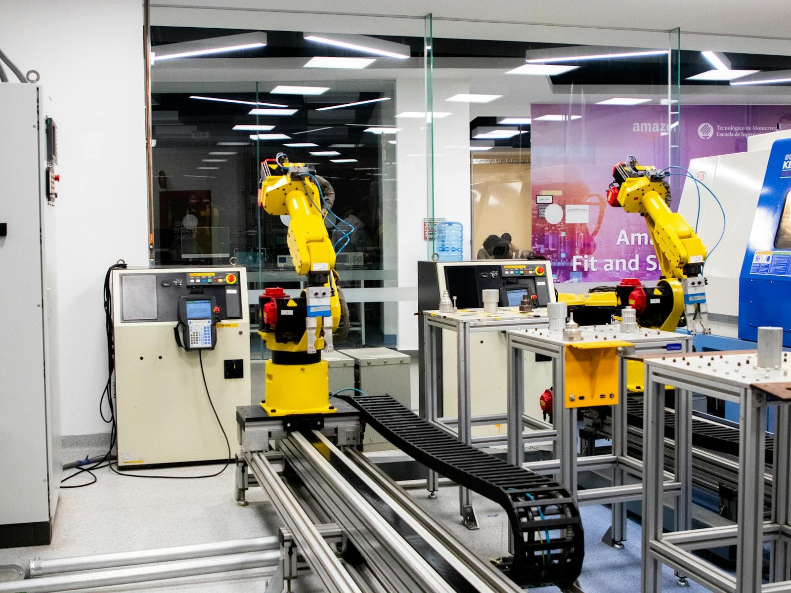 Industrial robots operating in an automated production environment