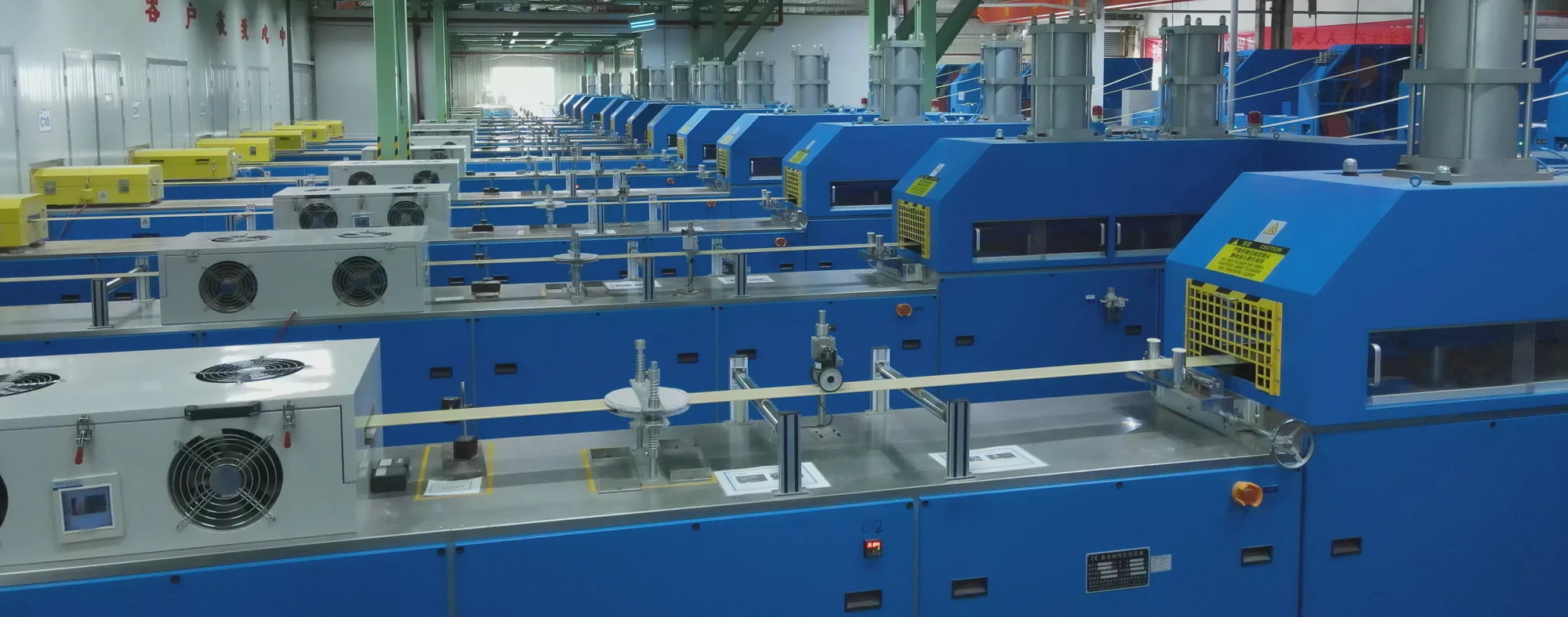 Rows of pultrusion production lines at the F1 Composite manufacturing base in Chongqing